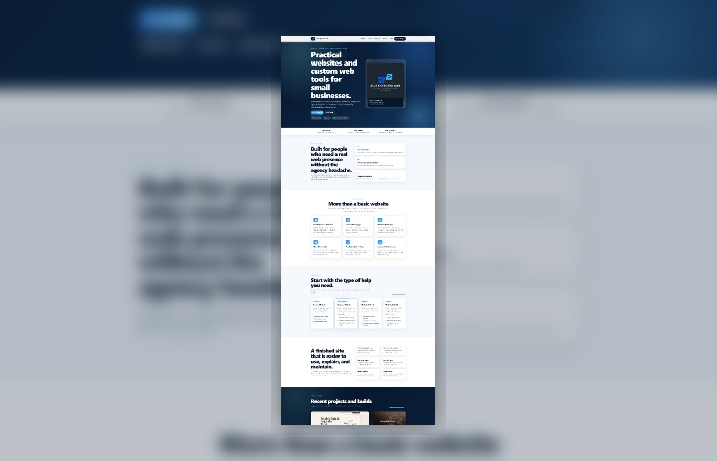 Blue Keyboard Labs website screenshot